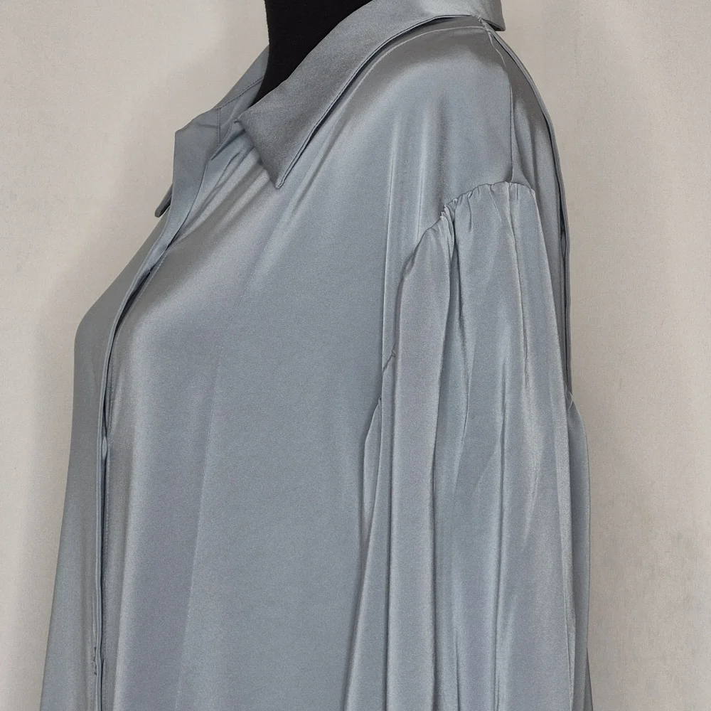 Nap Drape Shirt Robe Loungewear Dress - Size L